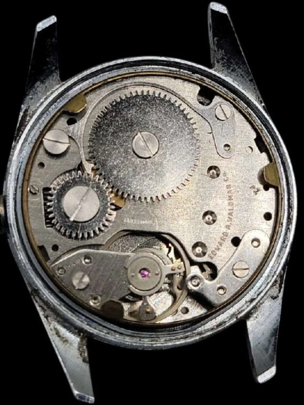 Vintage VMac Mens Watch Very Rare Runs Well Edward A Waldman Movement 1 Jewel